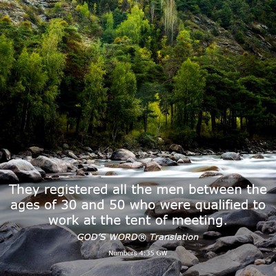 Picture 03 - Numbers 4:35 GW - They registered all the men between the ages of - Bible Verse Picture