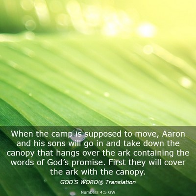 Picture 03 - Numbers 4:5 GW - When the camp is supposed to move, Aaron and his - Bible Verse Picture