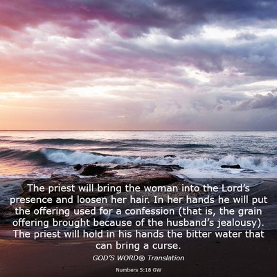 Picture 03 - Numbers 5:18 GW - The priest will bring the woman into the Lord’s - Bible Verse Picture