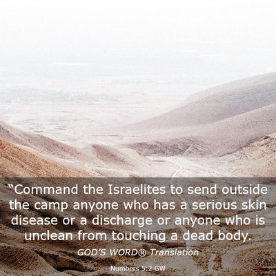 Picture 03 - Numbers 5:2 GW - “Command the Israelites to send outside the - Bible Verse Picture