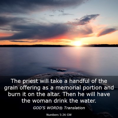 Picture 03 - Numbers 5:26 GW - The priest will take a handful of the grain - Bible Verse Picture