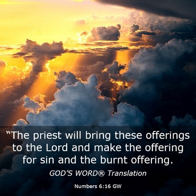 Picture 03 - Numbers 6:16 GW - “The priest will bring these offerings to the - Bible Verse Picture
