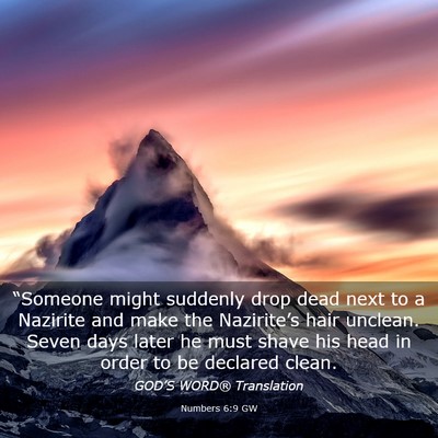 Picture 03 - Numbers 6:9 GW - “Someone might suddenly drop dead next to a - Bible Verse Picture