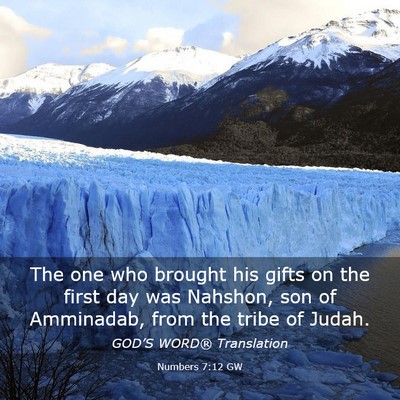 Picture 03 - Numbers 7:12 GW - The one who brought his gifts on the first day - Bible Verse Picture