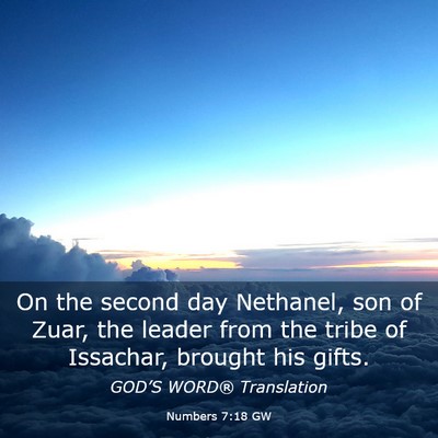 Picture 03 - Numbers 7:18 GW - On the second day Nethanel, son of Zuar, the - Bible Verse Picture