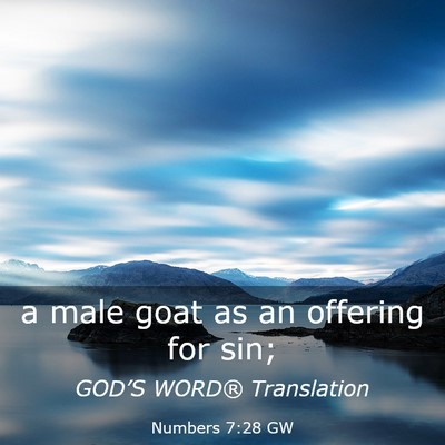 Picture 03 - Numbers 7:28 GW - a male goat as an offering for - Bible Verse Picture