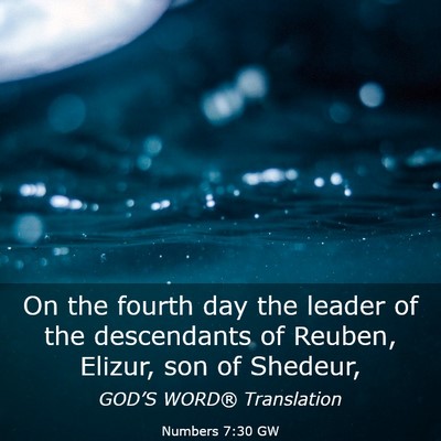 Picture 03 - Numbers 7:30 GW - On the fourth day the leader of the descendants - Bible Verse Picture