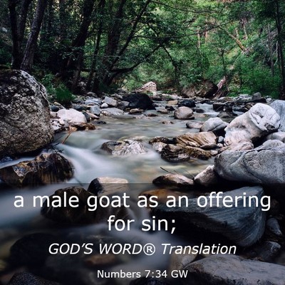 Picture 03 - Numbers 7:34 GW - a male goat as an offering for - Bible Verse Picture