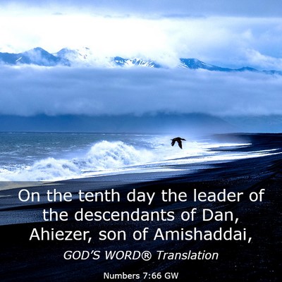 Picture 03 - Numbers 7:66 GW - On the tenth day the leader of the descendants of - Bible Verse Picture