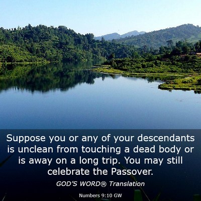 Picture 03 - Numbers 9:10 GW - Suppose you or any of your descendants is unclean - Bible Verse Picture