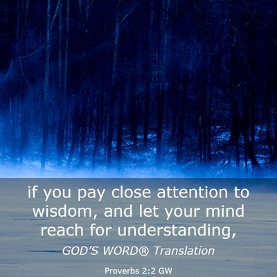Picture 03 - Proverbs 2:2 GW - if you pay close attention to wisdom, and let - Bible Verse Picture