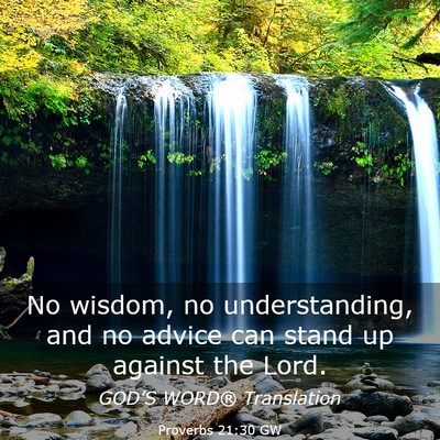 Picture 03 - Proverbs 21:30 GW - No wisdom, no understanding, and no advice can - Bible Verse Picture