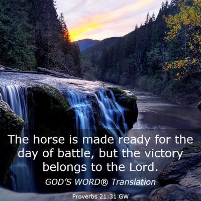 Picture 03 - Proverbs 21:31 GW - The horse is made ready for the day of battle, - Bible Verse Picture