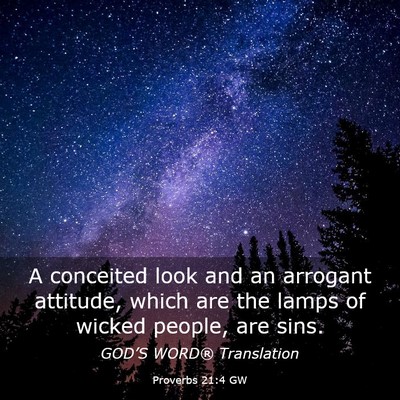 Picture 03 - Proverbs 21:4 GW - A conceited look and an arrogant attitude, which - Bible Verse Picture