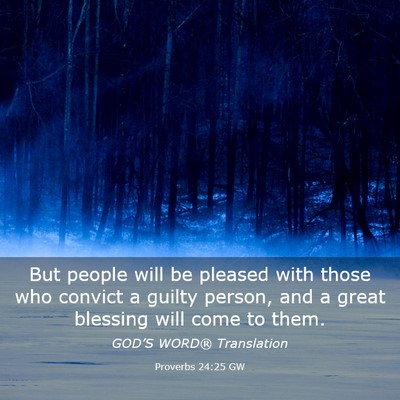 Picture 03 - Proverbs 24:25 GW - But people will be pleased with those who convict - Bible Verse Picture