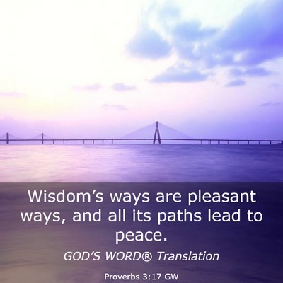 Picture 03 - Proverbs 3:17 GW - Wisdom’s ways are pleasant ways, and all its - Bible Verse Picture