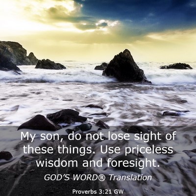 Picture 03 - Proverbs 3:21 GW - My son, do not lose sight of these things. Use - Bible Verse Picture