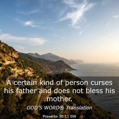 Picture 03 - Proverbs 30:11 GW - A certain kind of person curses his father and - Bible Verse Picture