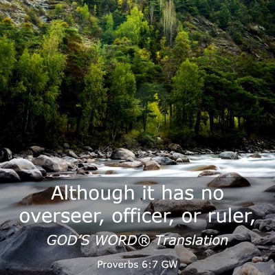 Picture 03 - Proverbs 6:7 GW - Although it has no overseer, officer, or - Bible Verse Picture