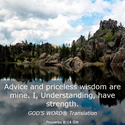 Picture 03 - Proverbs 8:14 GW - Advice and priceless wisdom are mine. I, - Bible Verse Picture