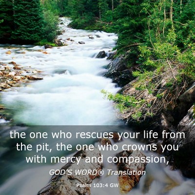 Picture 03 - Psalm 103:4 GW - the one who rescues your life from the pit, the - Bible Verse Picture