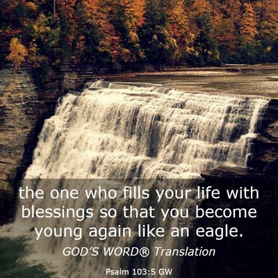 Picture 03 - Psalm 103:5 GW - the one who fills your life with blessings so - Bible Verse Picture