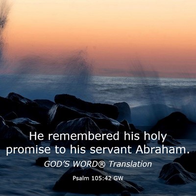 Picture 03 - Psalm 105:42 GW - He remembered his holy promise to his servant - Bible Verse Picture