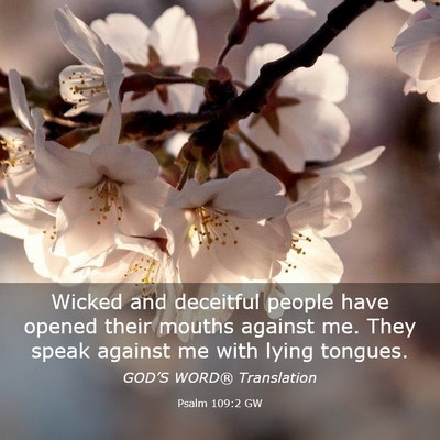 Picture 03 - Psalm 109:2 GW - Wicked and deceitful people have opened their - Bible Verse Picture