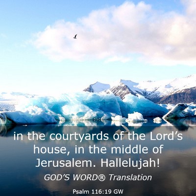 Picture 03 - Psalm 116:19 GW - in the courtyards of the Lord’s house, in the - Bible Verse Picture