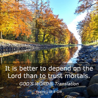 Picture 03 - Psalm 118:8 GW - It is better to depend on the Lord than to trust - Bible Verse Picture