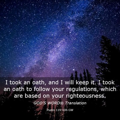 Picture 03 - Psalm 119:106 GW - I took an oath, and I will keep it. I took an - Bible Verse Picture