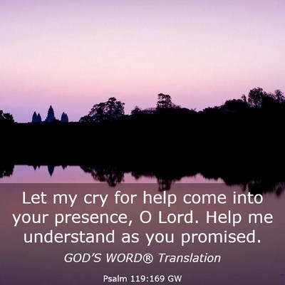Picture 03 - Psalm 119:169 GW - Let my cry for help come into your presence, O - Bible Verse Picture