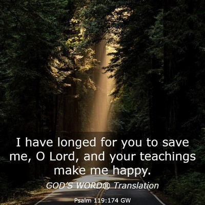 Picture 03 - Psalm 119:174 GW - I have longed for you to save me, O Lord, and - Bible Verse Picture