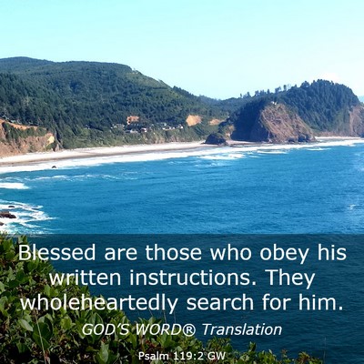 Picture 03 - Psalm 119:2 GW - Blessed are those who obey his written - Bible Verse Picture