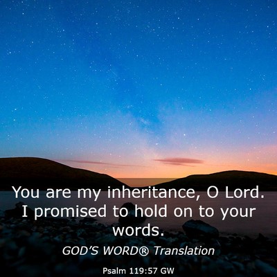 Picture 03 - Psalm 119:57 GW - You are my inheritance, O Lord. I promised to - Bible Verse Picture