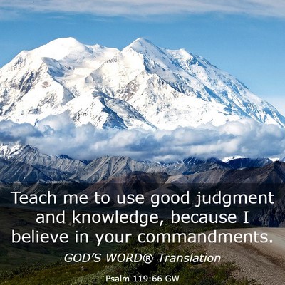 Picture 03 - Psalm 119:66 GW - Teach me to use good judgment and knowledge, - Bible Verse Picture