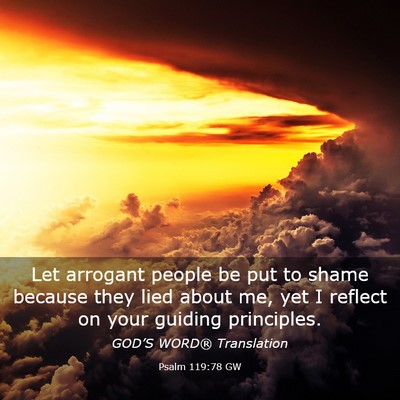 Picture 03 - Psalm 119:78 GW - Let arrogant people be put to shame because they - Bible Verse Picture