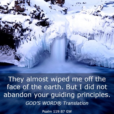 Picture 03 - Psalm 119:87 GW - They almost wiped me off the face of the earth. - Bible Verse Picture
