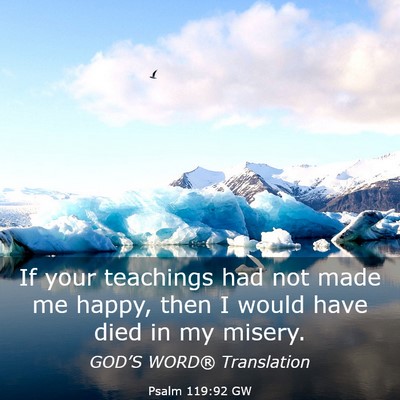 Picture 03 - Psalm 119:92 GW - If your teachings had not made me happy, then I - Bible Verse Picture
