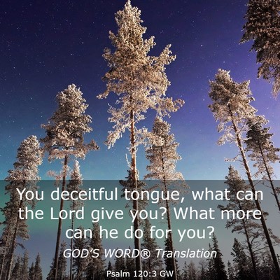 Picture 03 - Psalm 120:3 GW - You deceitful tongue, what can the Lord give you? - Bible Verse Picture
