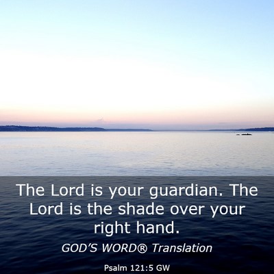 Picture 03 - Psalm 121:5 GW - The Lord is your guardian. The Lord is the shade - Bible Verse Picture