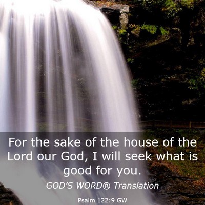 Picture 03 - Psalm 122:9 GW - For the sake of the house of the Lord our God, I - Bible Verse Picture