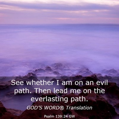 Picture 03 - Psalm 139:24 GW - See whether I am on an evil path. Then lead me on - Bible Verse Picture