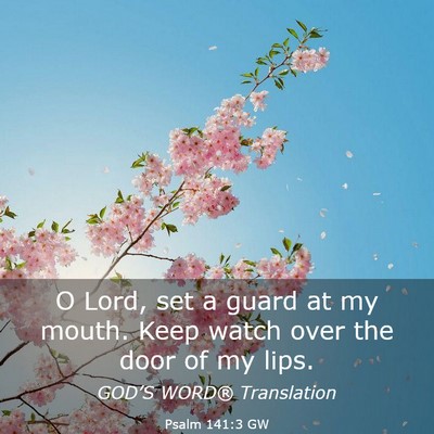 Picture 03 - Psalm 141:3 GW - O Lord, set a guard at my mouth. Keep watch over - Bible Verse Picture