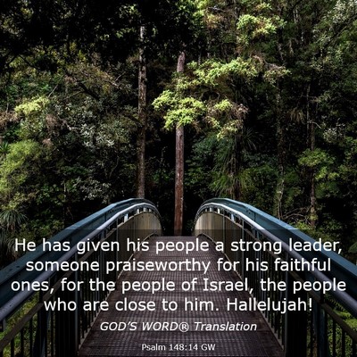 Picture 03 - Psalm 148:14 GW - He has given his people a strong leader, someone - Bible Verse Picture