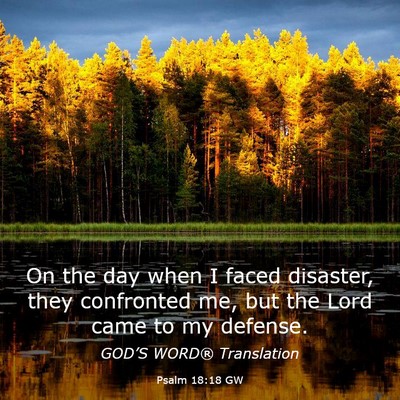 Picture 03 - Psalm 18:18 GW - On the day when I faced disaster, they confronted - Bible Verse Picture