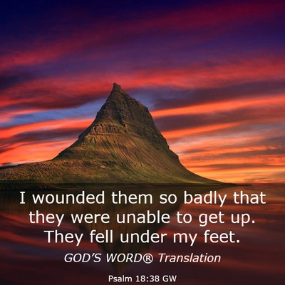 Picture 03 - Psalm 18:38 GW - I wounded them so badly that they were unable to - Bible Verse Picture