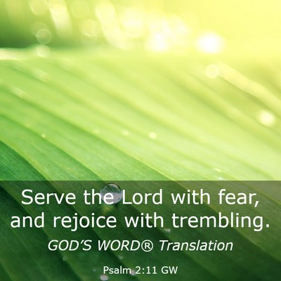 Picture 03 - Psalm 2:11 GW - Serve the Lord with fear, and rejoice with - Bible Verse Picture