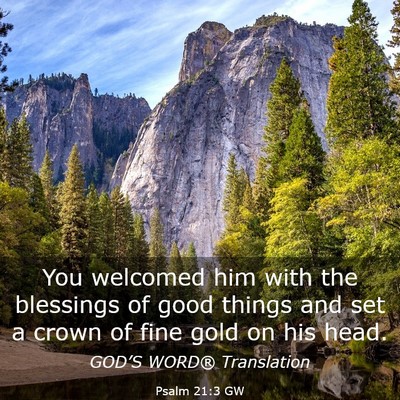 Picture 03 - Psalm 21:3 GW - You welcomed him with the blessings of good - Bible Verse Picture