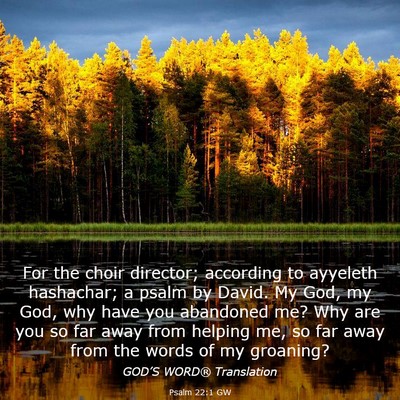 Picture 03 - Psalm 22:1 GW - For the choir director; according to ayyeleth - Bible Verse Picture